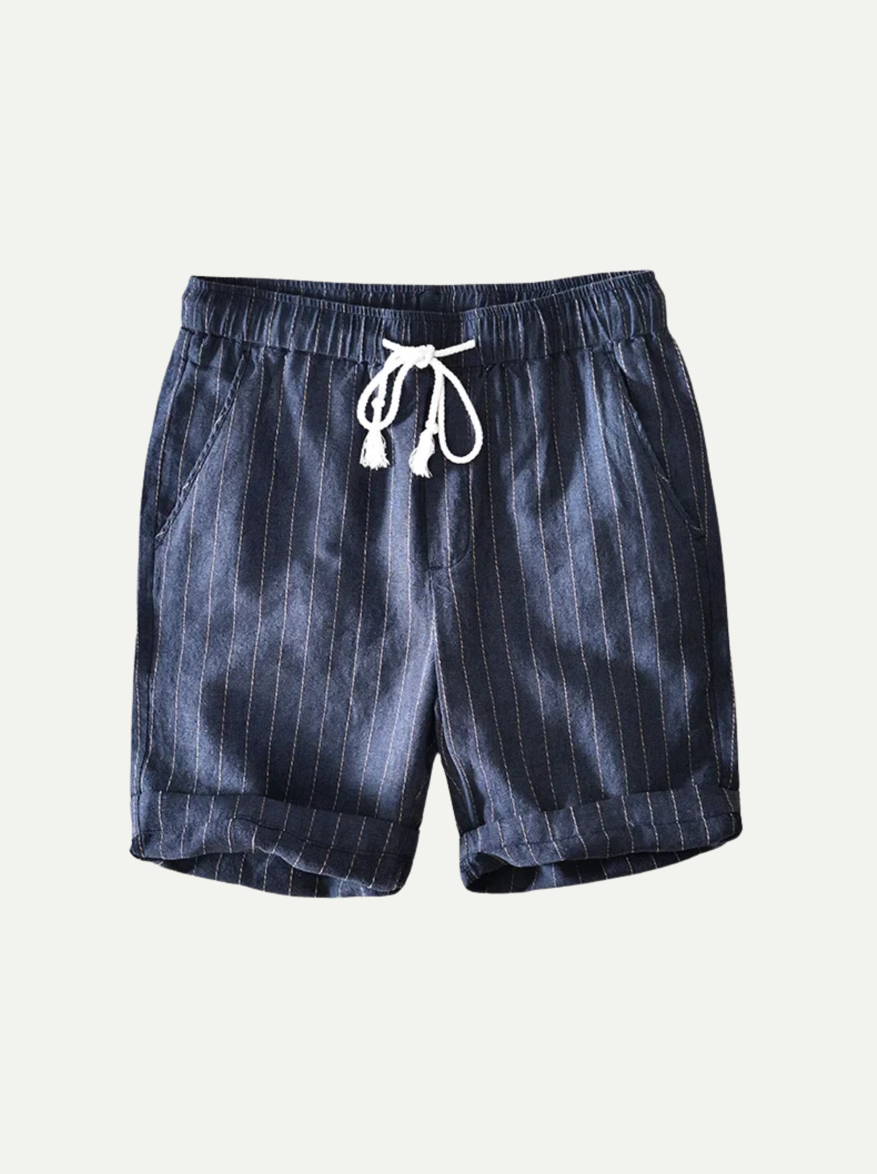 Massimo | Pinstripe Linen Drawstring Shorts