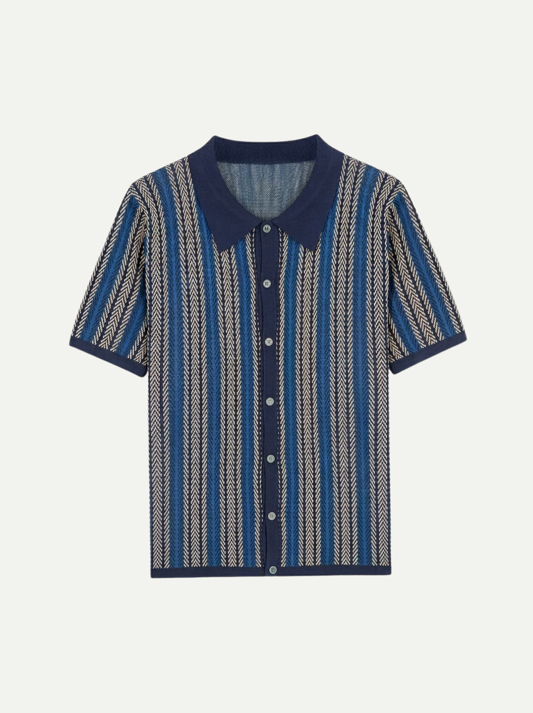 Monte Carlo | Striped Knit Button Polo