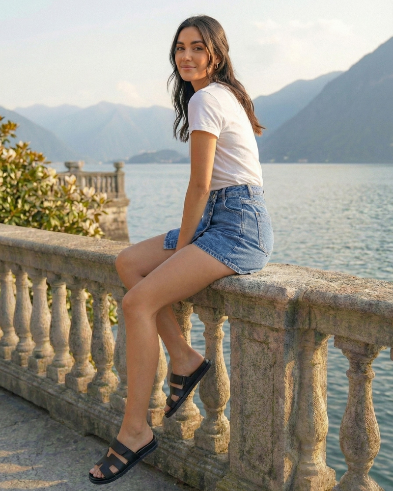 Camille | Button-Front Denim Skort