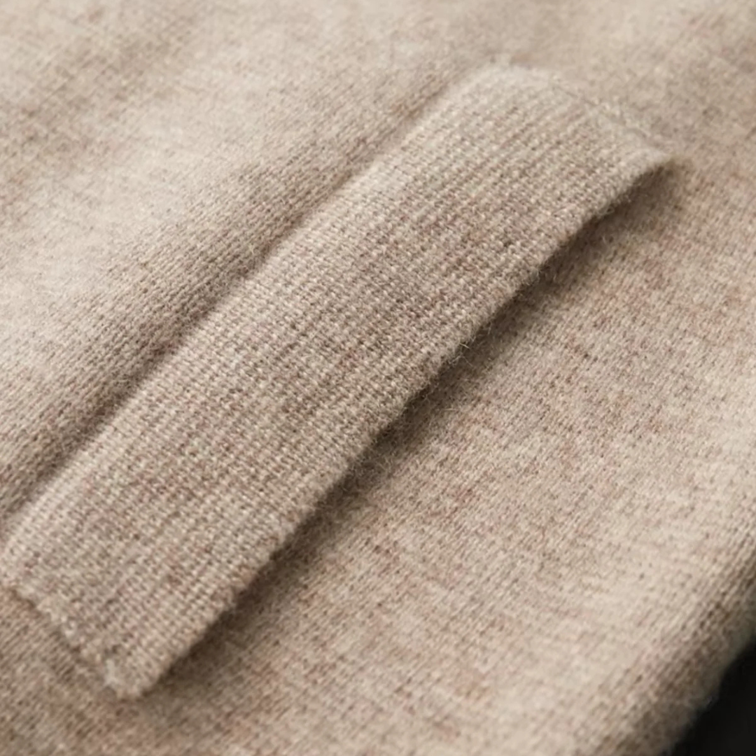 Laurent | Wool Zip-Up Collared Cardigan