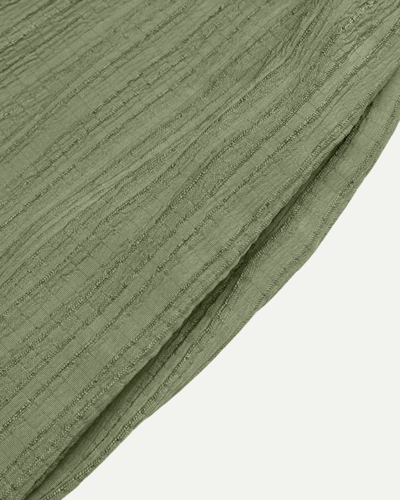 green wide leg trousers high waisted drawstring waist hem detail