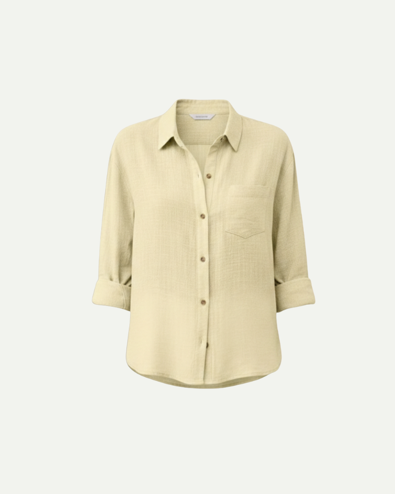 Camille | Cotton Blend Button-Up Shirt