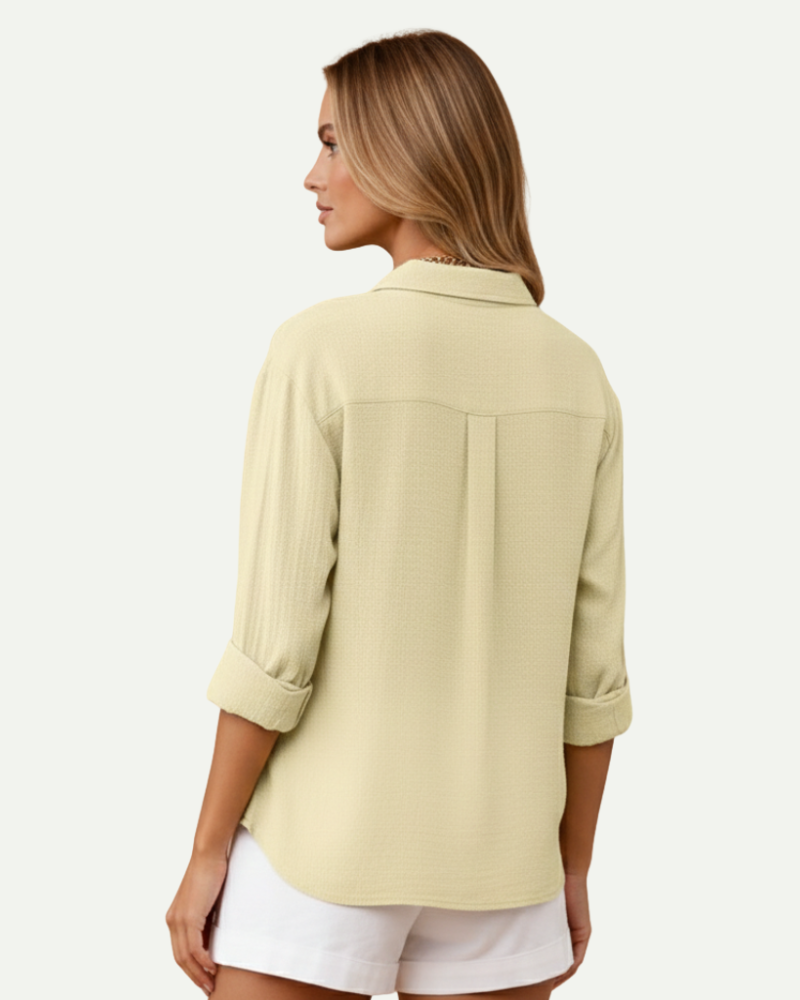Camille | Cotton Blend Button-Up Shirt