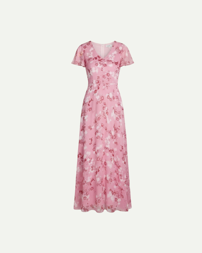 Isaline | Floral Maxi Dress with Ruffle Sleeve Detail
