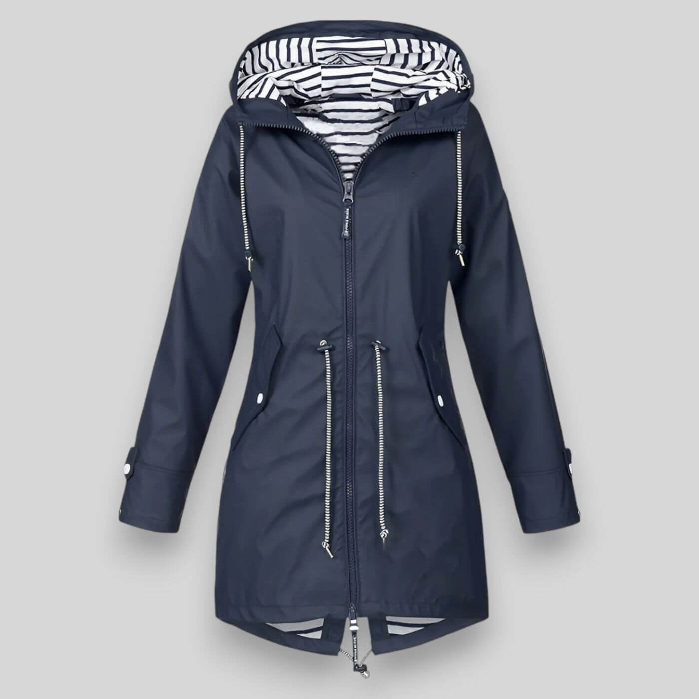 Women's hooded waterproof rain jacket — old money style, Aveloire