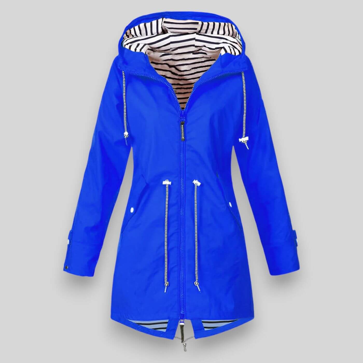 Women's hooded waterproof rain jacket — studio view 5, Aveloire