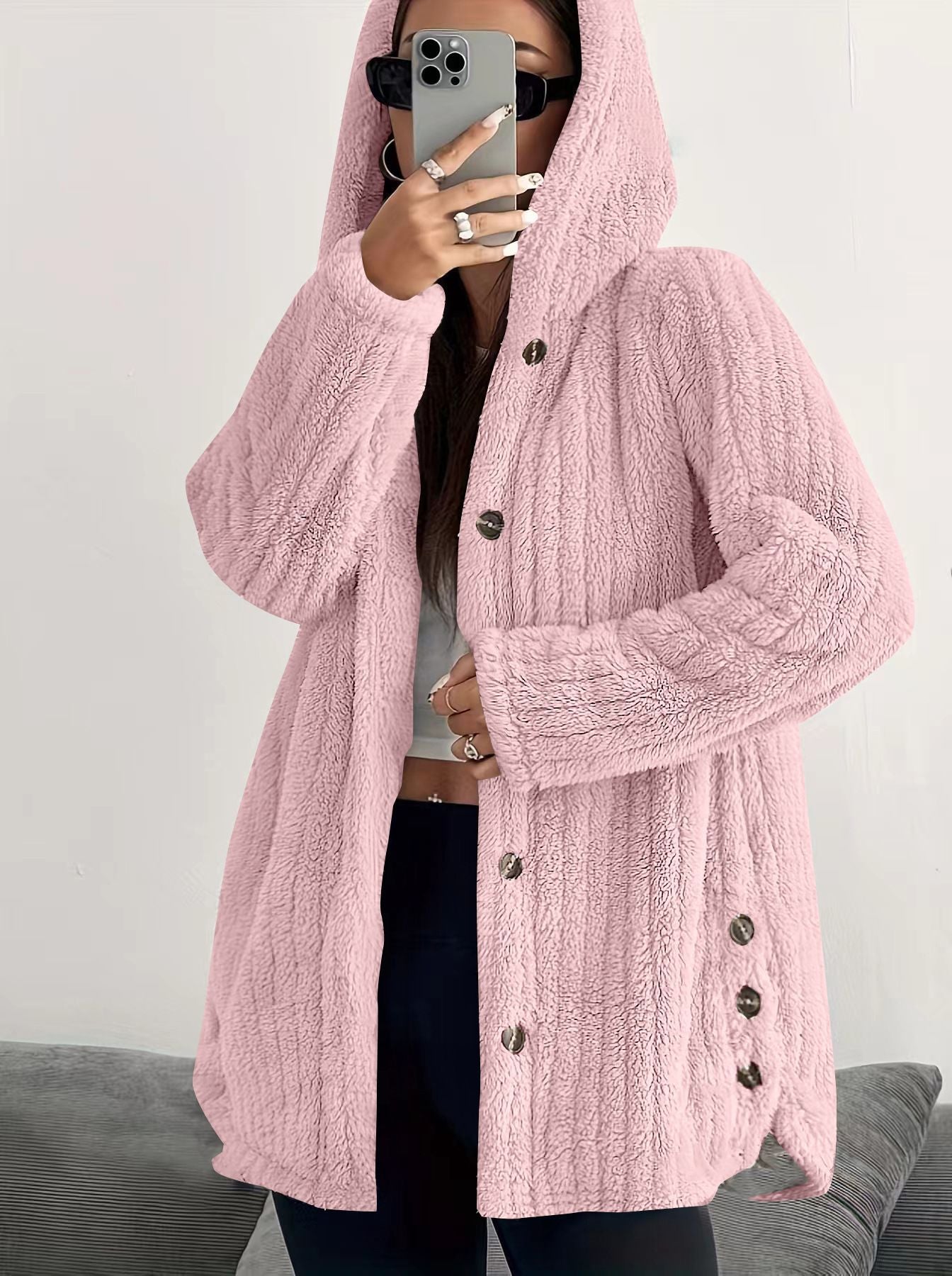 Women's hooded knit cardigan — old money style, Aveloire