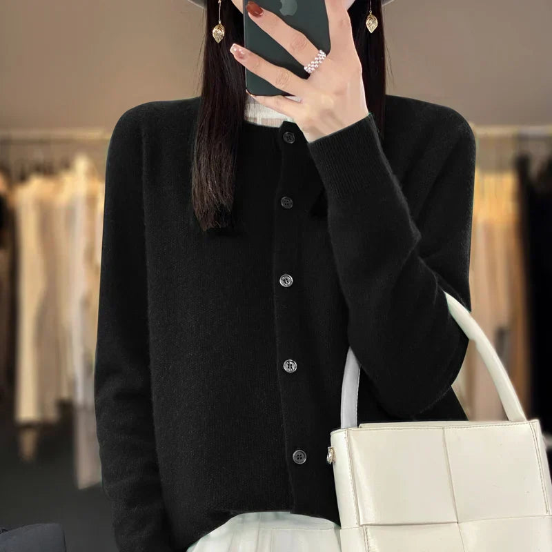 Vera | Round Neck Button Cardigan