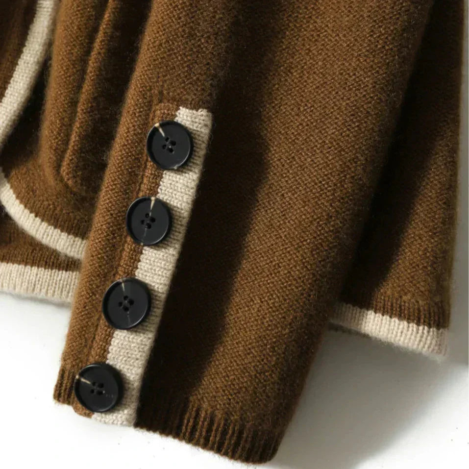 Women's v-neck cashmere cardigan — studio view 9, Aveloire