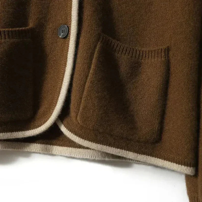 Women's v-neck cashmere cardigan — studio view 10, Aveloire