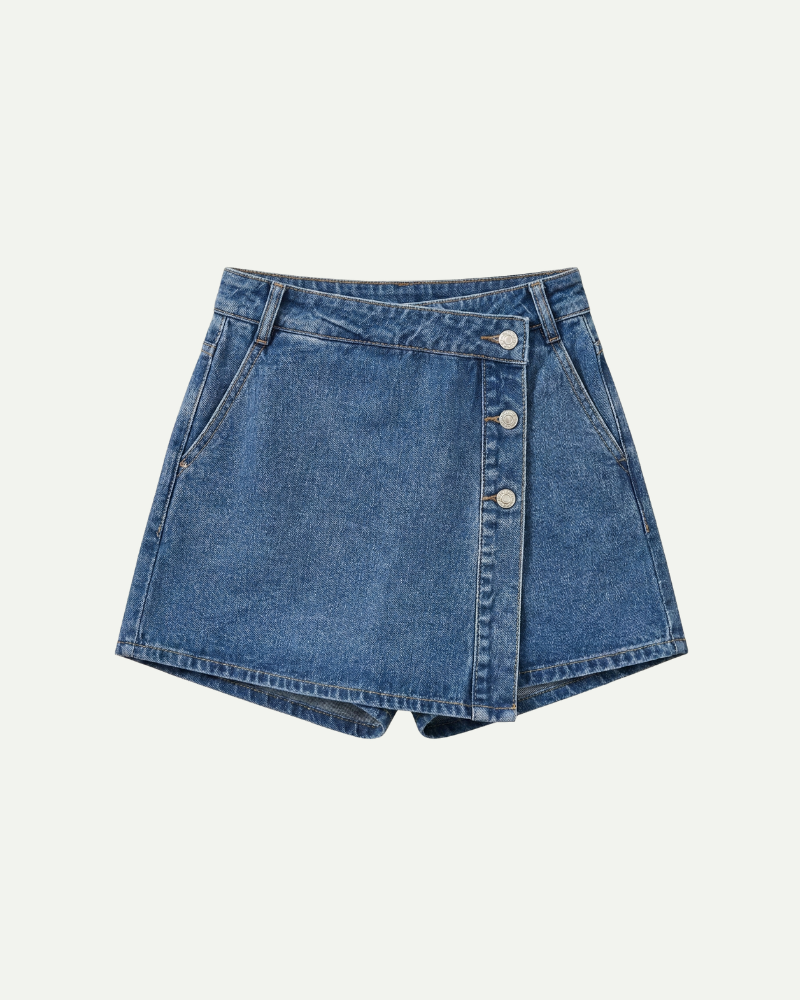 Camille | Button-Front Denim Skort