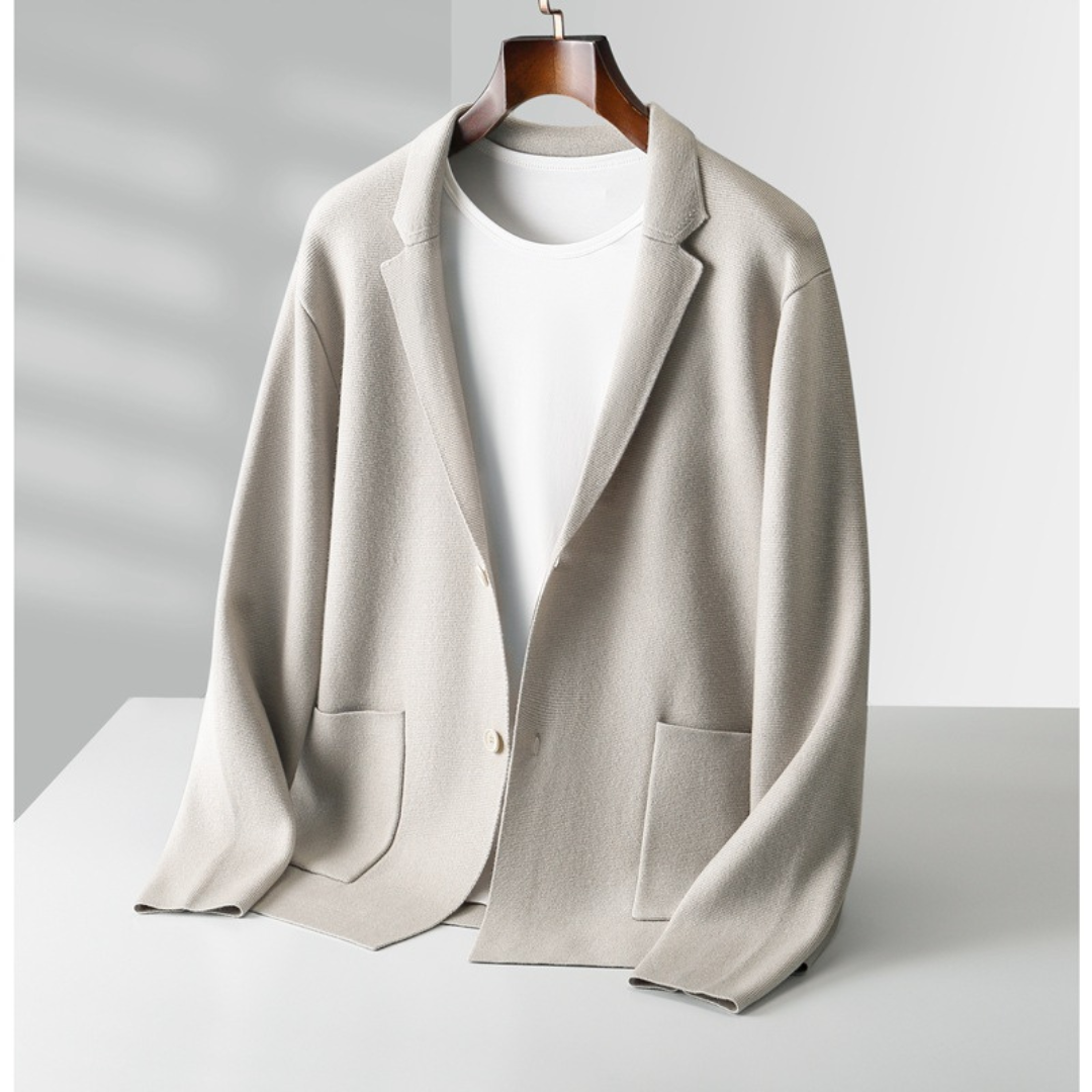 Men's 100% cashmere blazer cardigan — studio view 8, Aveloire