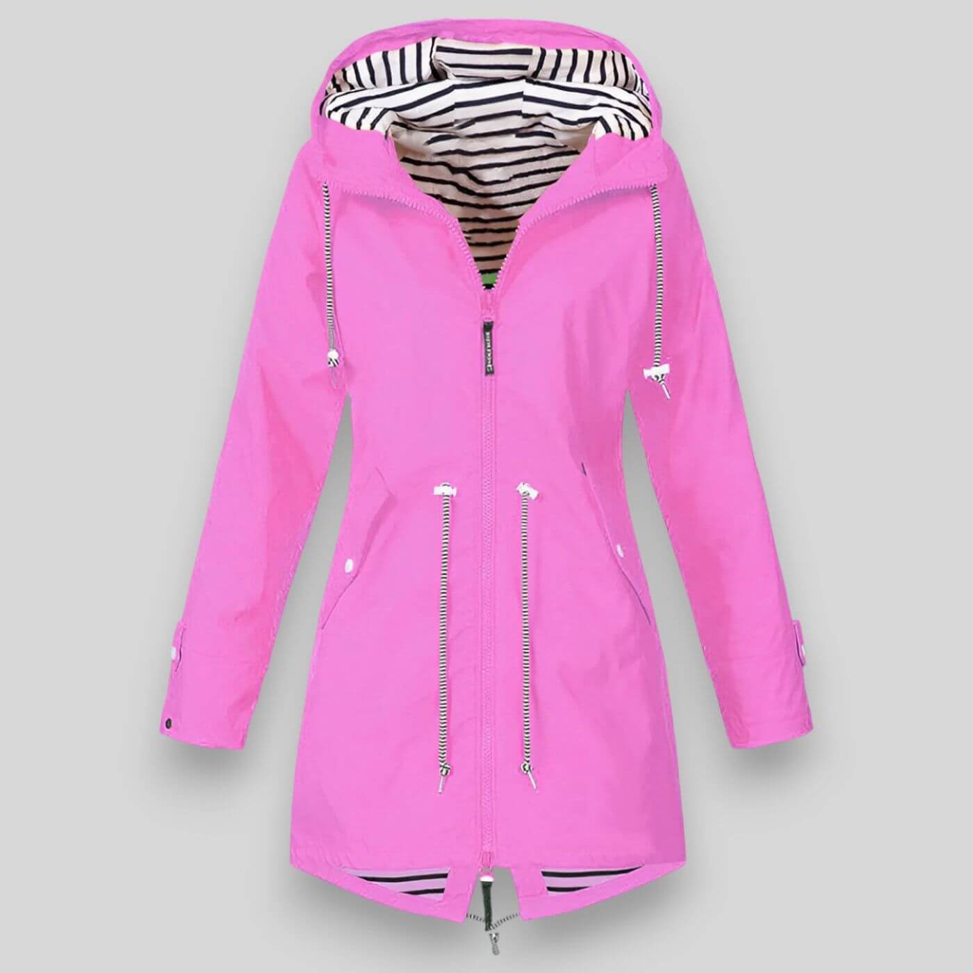 Women's hooded waterproof rain jacket — studio view 4, Aveloire