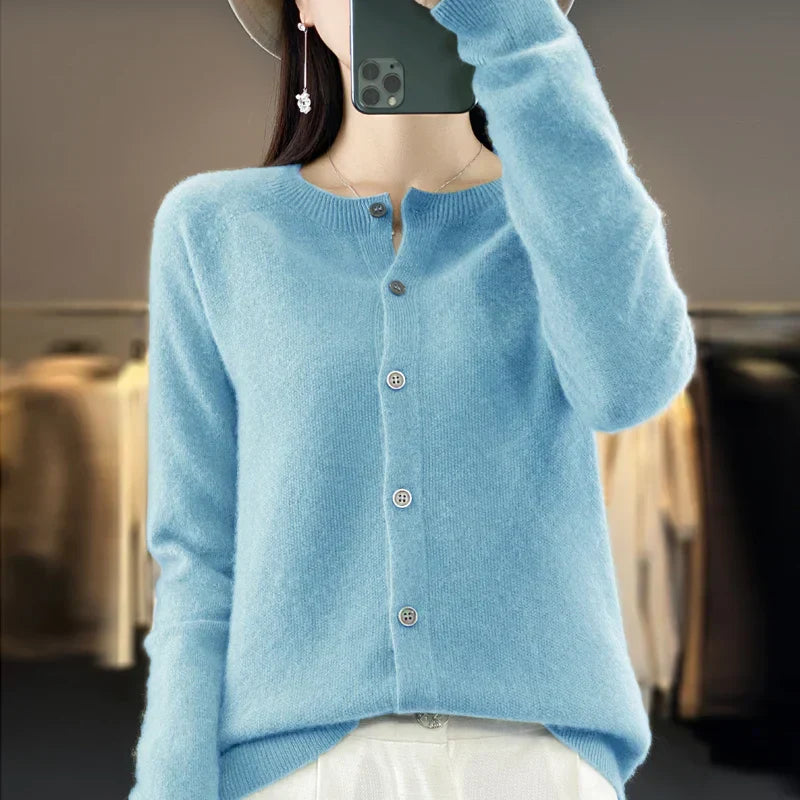 Vera | Round Neck Button Cardigan