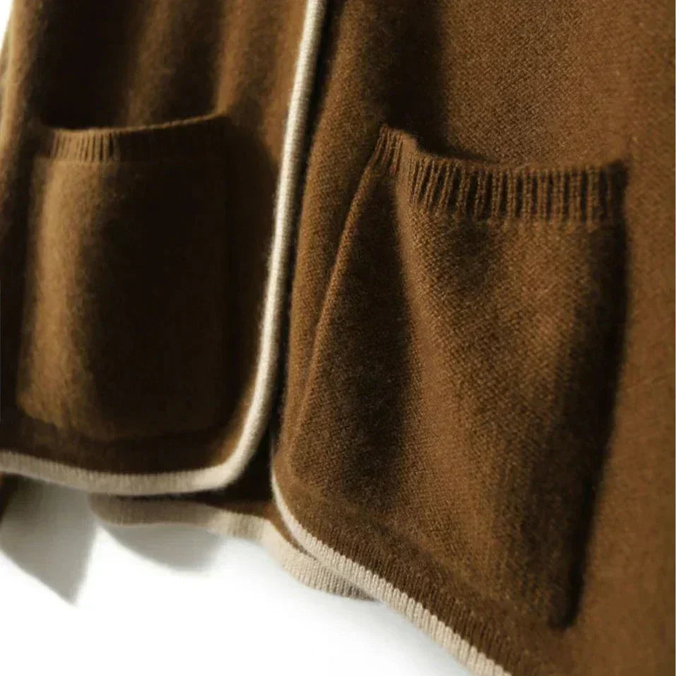 Women's v-neck cashmere cardigan — studio view 8, Aveloire