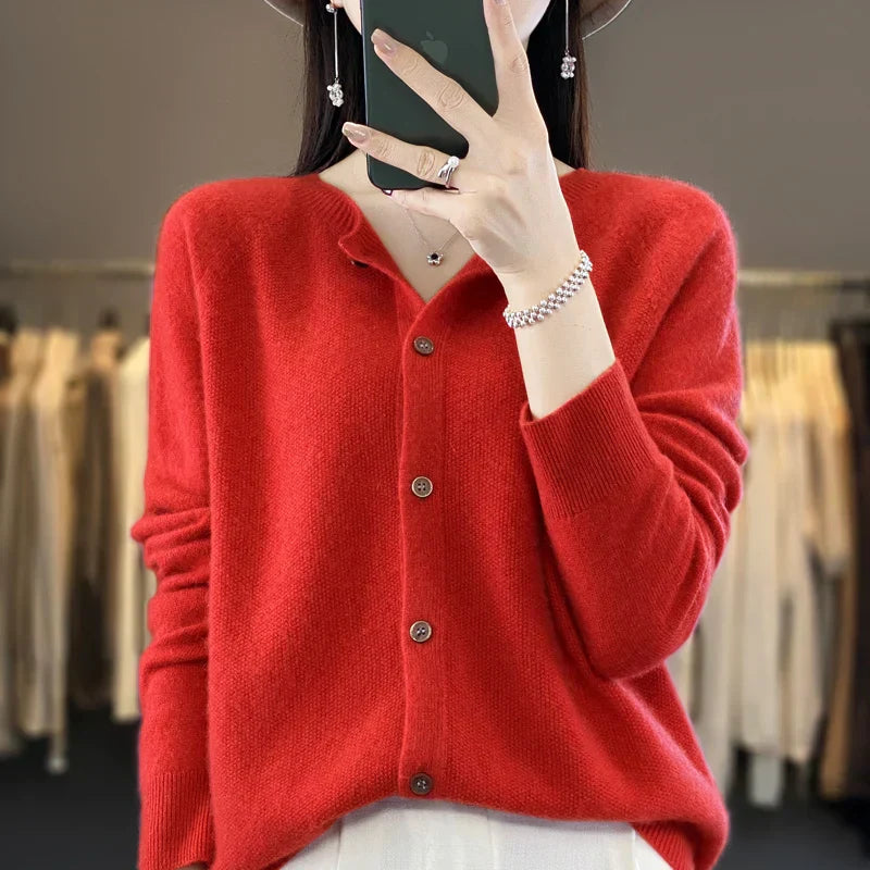 Vera | Round Neck Button Cardigan
