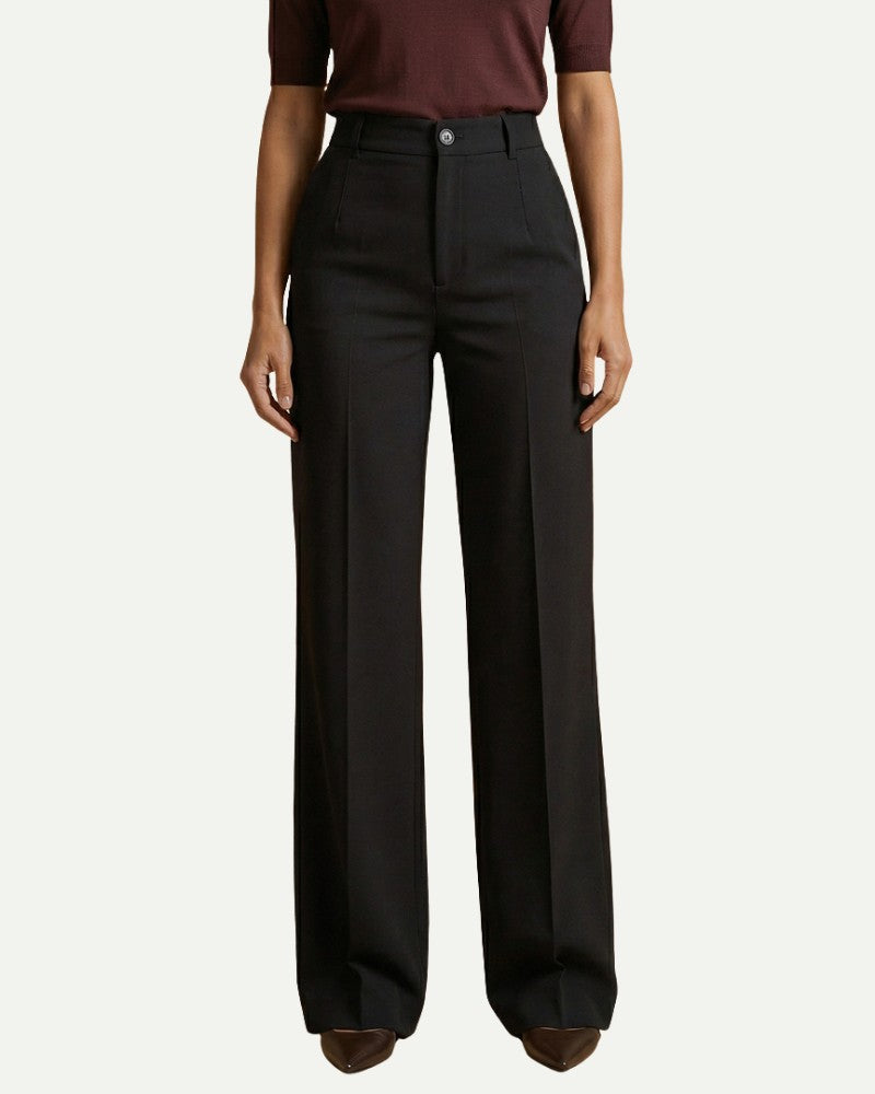Women's Wide Leg Trousers in Black – High Waist, Dress Trousers, Elegant | Aveloire